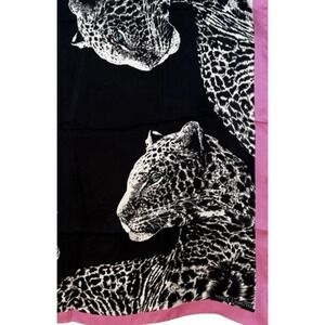 Vince Camuto Womens Large 100% Silk Scarf Leopard Pink Head Wrap Shawl Glam Y2K